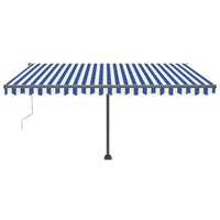 Tenda Automatica con Sensore Vento e LED 400x300 cm Blu Bianca 3069751