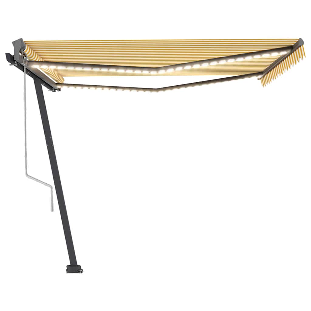 Tenda Automatica con Sensore Vento LED 400x300 cm Gialla Bianca 3069753