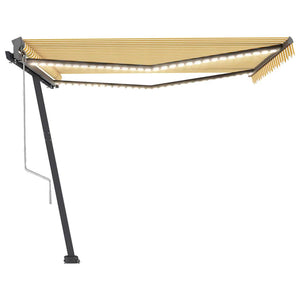 Tenda Automatica con Sensore Vento LED 400x300 cm Gialla Bianca 3069753