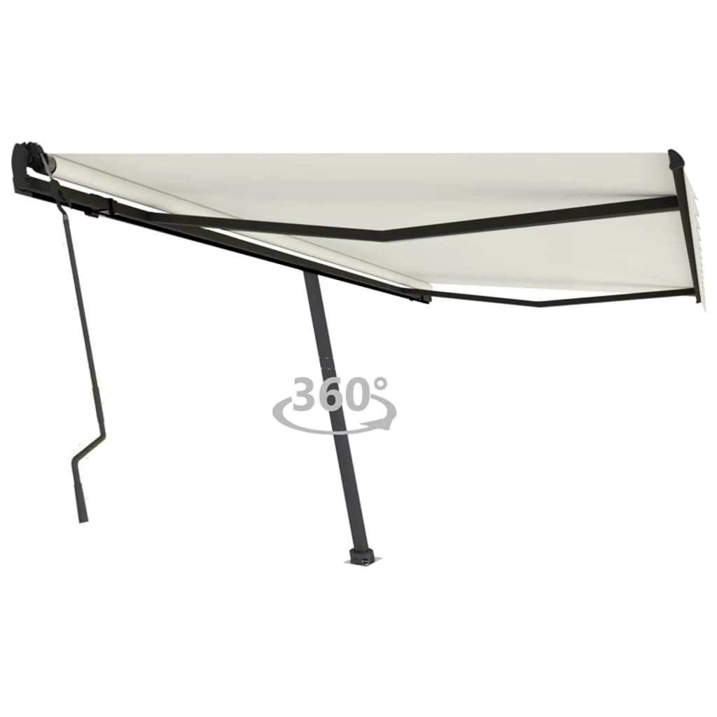 Tenda da Sole Retrattile Manuale Autoportante 450x300 cm Crema cod mxl 57745