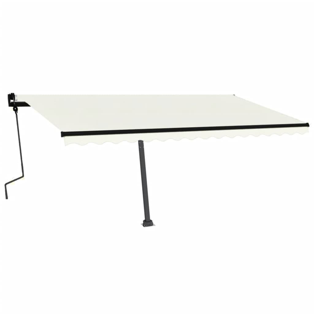 Tenda da Sole Retrattile Manuale Autoportante 450x300 cm Crema cod mxl 57745