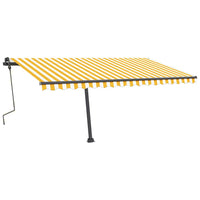 Tenda da Sole Retrattile Manuale LED 450x300 cm Gialla Bianca 3069763