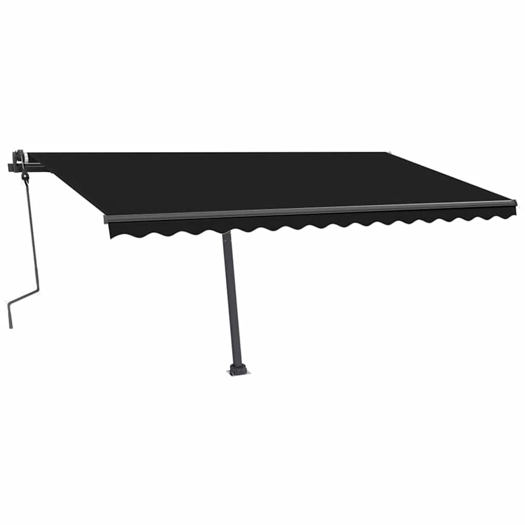 Tenda da Sole Retrattile Manuale con LED 450x300 cm Antracite 3069764