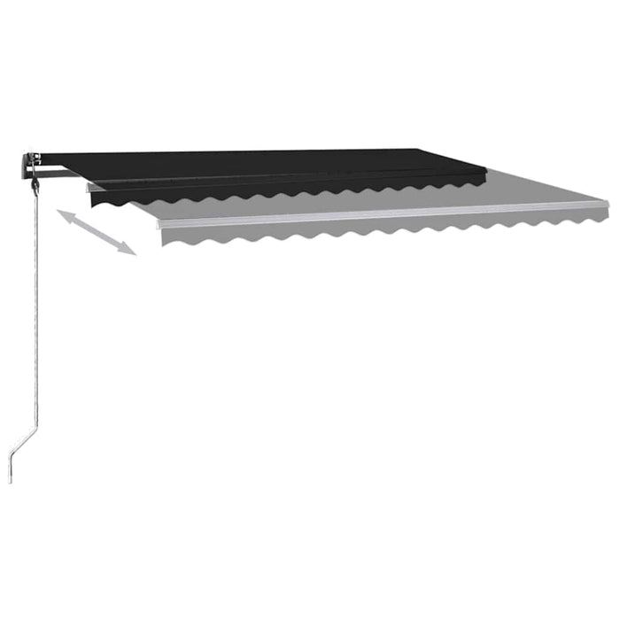 Tenda da Sole Retrattile Manuale con LED 450x300 cm Antracite 3069764