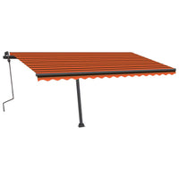 Tenda da Sole Retrattile Manuale LED 450x300 cm Arancio Marrone 3069765