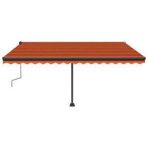 Tenda da Sole Retrattile Manuale LED 450x300 cm Arancio Marrone 3069765
