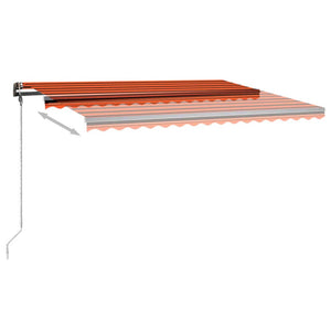 Tenda da Sole Retrattile Manuale LED 450x300 cm Arancio Marrone 3069765