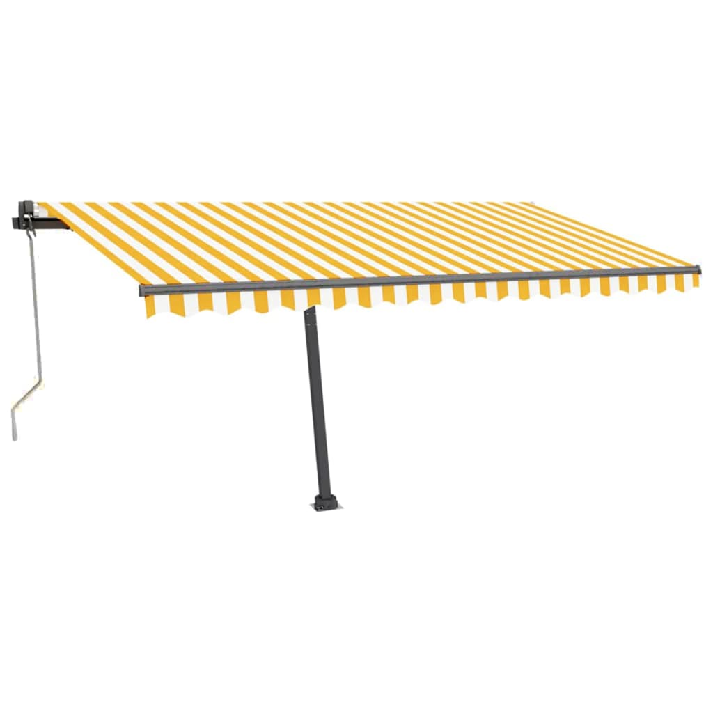 Tenda da Sole Autoportante Automatica 450x300 cm Gialla Bianca 3069768