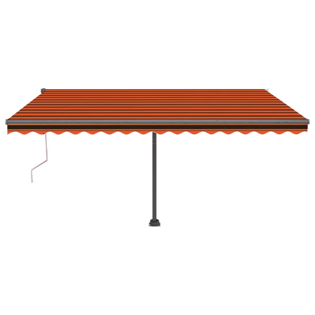 Tenda Retrattile Automatica con Palo 450x300 cm Arancio Marrone 3069770