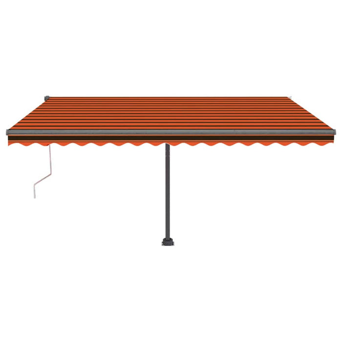 Tenda Retrattile Automatica con Palo 450x300 cm Arancio Marrone 3069770