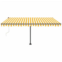 Tenda Automatica Sensore Vento e LED 450x300 cm Gialla Bianca 3069773