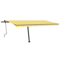 Tenda da Sole Autoportante Manuale 500x300 cm Gialla Bianca 3069778