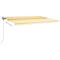 Tenda da Sole Autoportante Manuale 500x300 cm Gialla Bianca 3069778