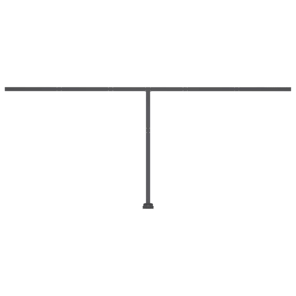 Tenda da Sole Retrattile Manuale con LED 500x300cm Blu e Bianca 3069781