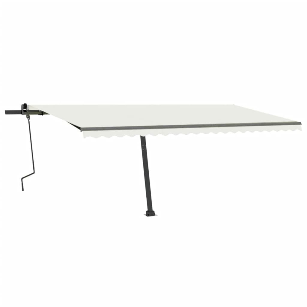 Tenda da Sole Retrattile Manuale con LED 500x300 cm Crema 3069782