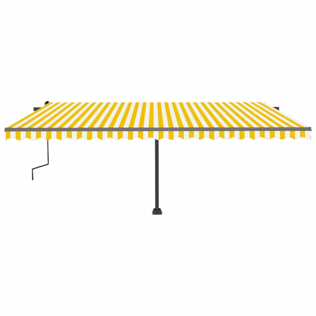Tenda da Sole Retrattile Manuale LED 500x300 cm Gialla Bianca 3069783