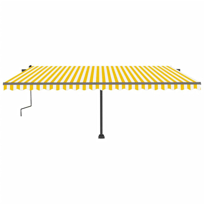 Tenda da Sole Retrattile Manuale LED 500x300 cm Gialla Bianca 3069783