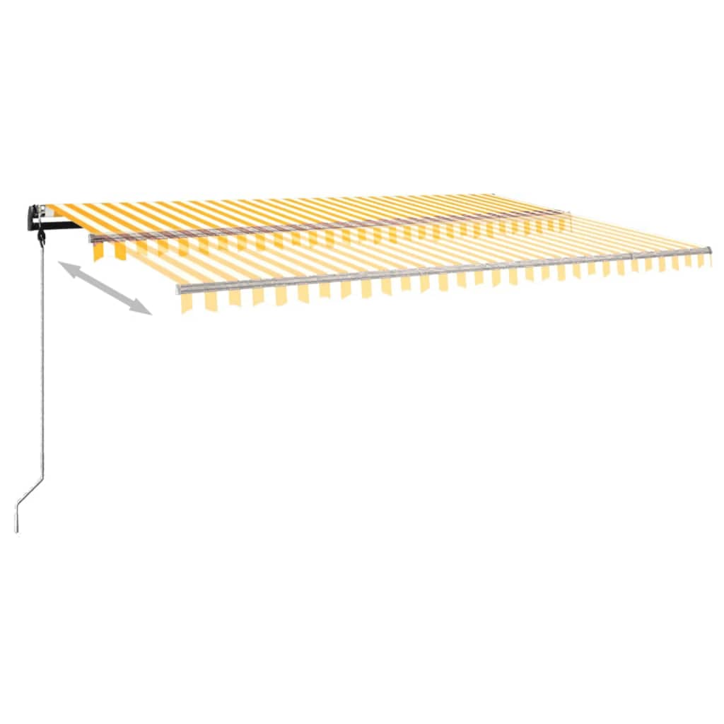 Tenda da Sole Retrattile Manuale LED 500x300 cm Gialla Bianca 3069783