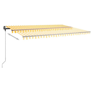Tenda da Sole Retrattile Manuale LED 500x300 cm Gialla Bianca 3069783