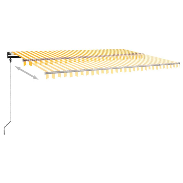Tenda da Sole Retrattile Manuale LED 500x300 cm Gialla Bianca 3069783