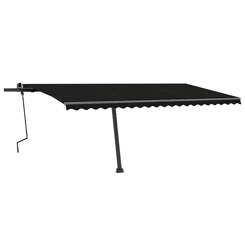 Tenda da Sole Retrattile Manuale con LED 500x300 cm Antracite 3069784