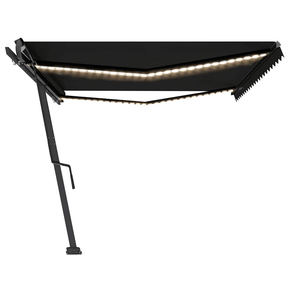 Tenda da Sole Retrattile Manuale con LED 500x300 cm Antracite 3069784