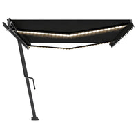 Tenda da Sole Retrattile Manuale con LED 500x300 cm Antracite 3069784