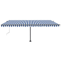 Tenda Automatica con Sensore Vento e LED 500x300 cm Blu Bianca 3069791