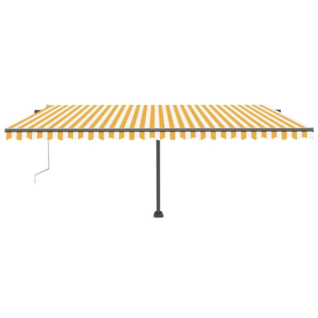 Tenda Automatica Sensore Vento e LED 500x300 cm Gialla Bianca 3069793