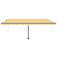 Tenda Automatica Sensore Vento e LED 500x300 cm Gialla Bianca 3069793