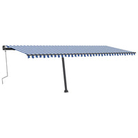 Tenda da Sole Autoportante Manuale 600x300 cm Blu Bianca 3069796