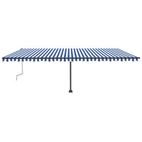 Tenda da Sole Autoportante Manuale 600x300 cm Blu Bianca 3069796