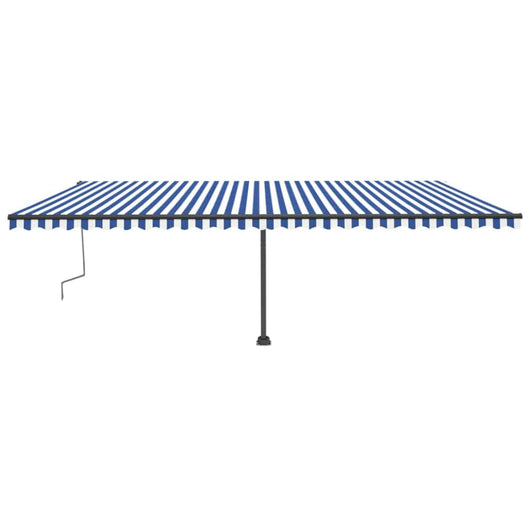 Tenda da Sole Autoportante Manuale 600x300 cm Blu Bianca 3069796