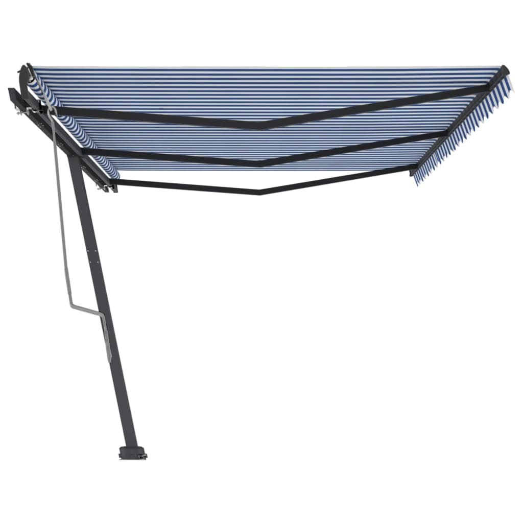 Tenda da Sole Autoportante Manuale 600x300 cm Blu Bianca 3069796