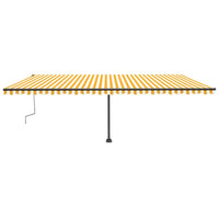 Tenda da Sole Autoportante Manuale 600x300 cm Gialla Bianca 3069798