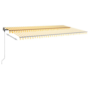 Tenda da Sole Autoportante Manuale 600x300 cm Gialla Bianca 3069798