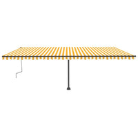 Tenda da Sole Retrattile Manuale e LED 600x300cm Gialla Bianca 3069803