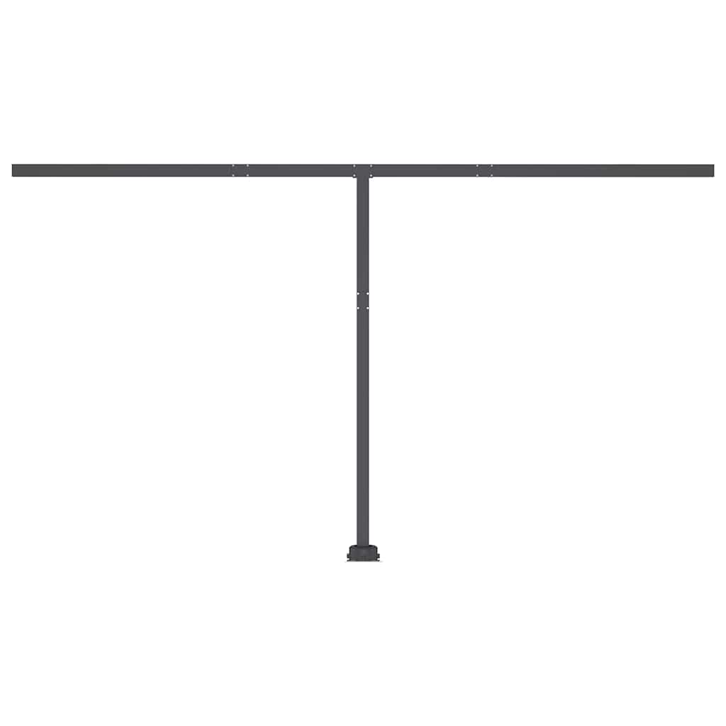 Tenda Retrattile Manuale con Palo 400x350 cm Blu/Bianco 3069816