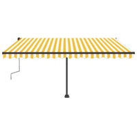 Tenda da Sole Autoportante Manuale 400x350 cm Gialla Bianca 3069818