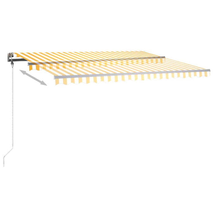 Tenda da Sole Retrattile Manuale LED 400x350 cm Giallo Bianco 3069823