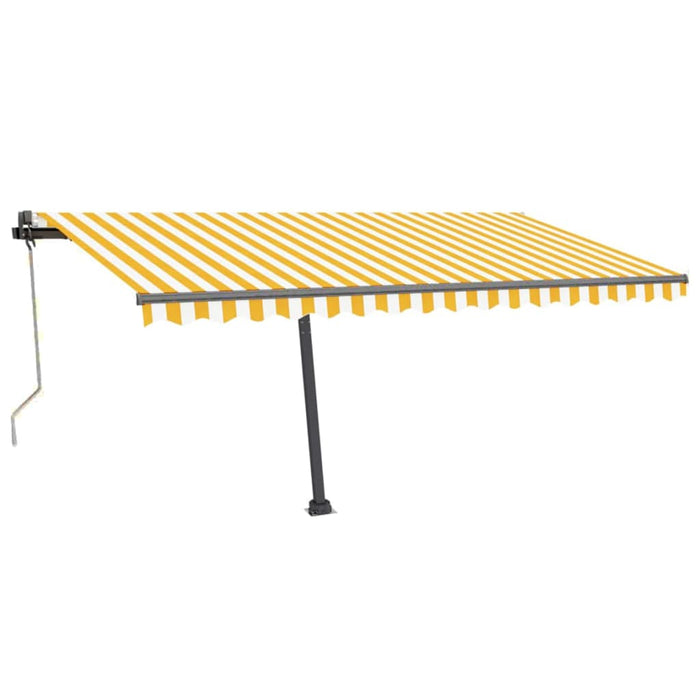 Tenda da Sole Autoportante Automatica 400x350 cm Gialla Bianca 3069828
