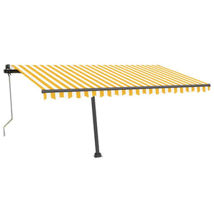 Tenda Automatica Sensore Vento e LED 400x350 cm Gialla Bianca 3069833