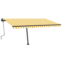 Tenda Retrattile Manuale Autoportante 450x350 cm Gialla Bianca cod mxl 43641