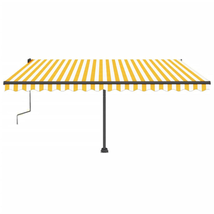 Tenda da Sole Manuale Autoportante 450x350 cm Gialla/Bianca 3069838
