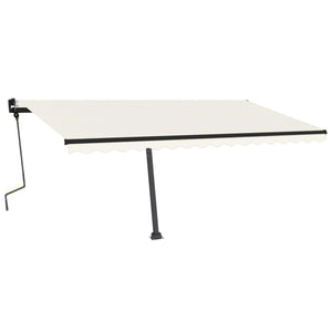Tenda da Sole Retrattile Manuale LED 450x350 cm Crema 3069842