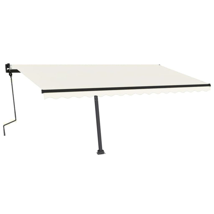 Tenda da Sole Retrattile Manuale LED 450x350 cm Crema 3069842