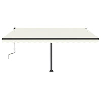 Tenda da Sole Retrattile Manuale LED 450x350 cm Crema 3069842