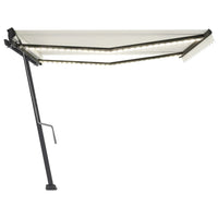 Tenda da Sole Retrattile Manuale LED 450x350 cm Crema 3069842