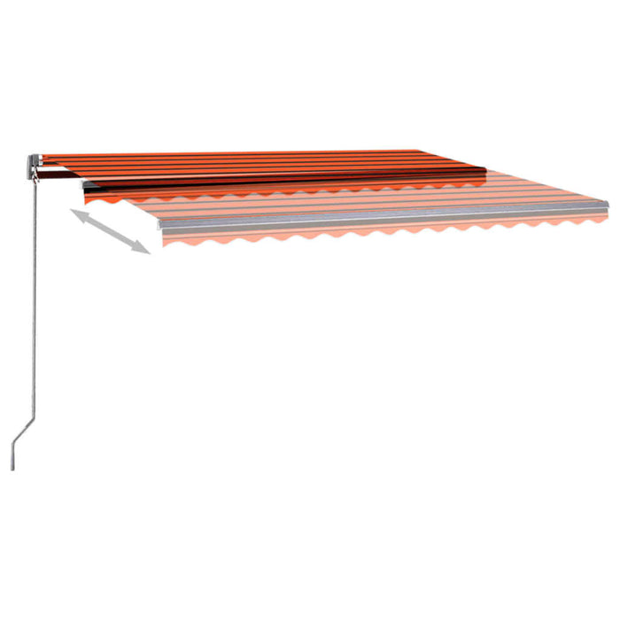 Tenda Automatica Sensore Vento e LED 450x350 cm Arancio Marrone 3069855
