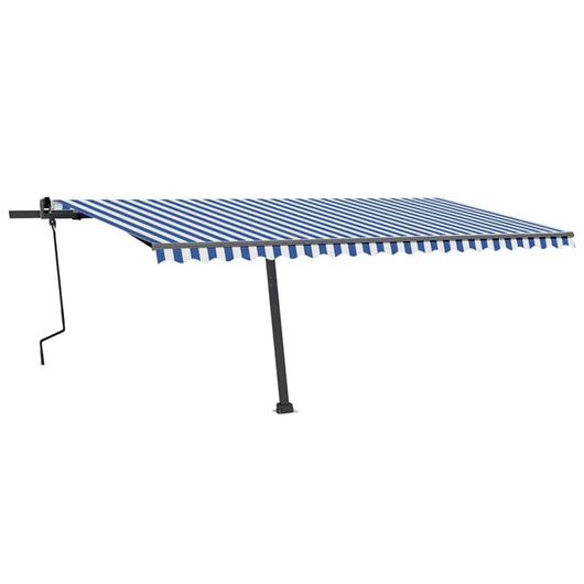 Tenda da Sole Manuale Autoportante 500x350 cm Blu/Bianca 3069856